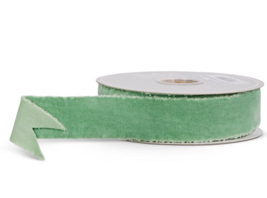 Soft Green Velvet Ribbon