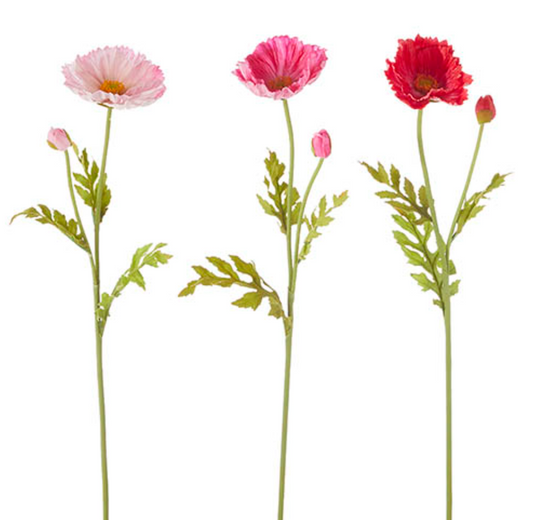 23" Real Touch Poppy Stem