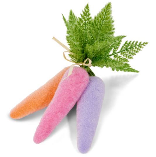 12" Sherbet Flocked Carrot Bundle