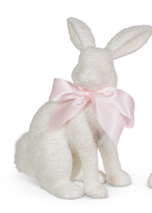 14.5" White Glitter Bunny