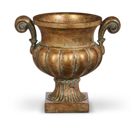 9.75" Distressed Handled Urn