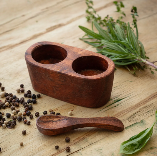 Wooden Spice Server With Spoon