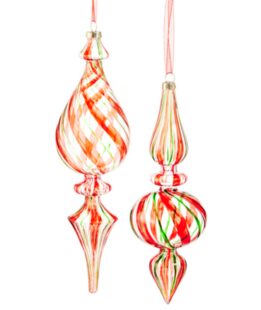 Tricolor Spiral Finial Ornaments