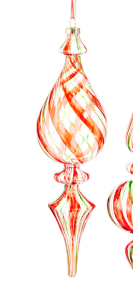 Tricolor Spiral Finial Ornaments