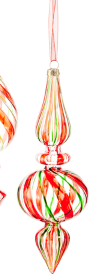 Tricolor Spiral Finial Ornaments