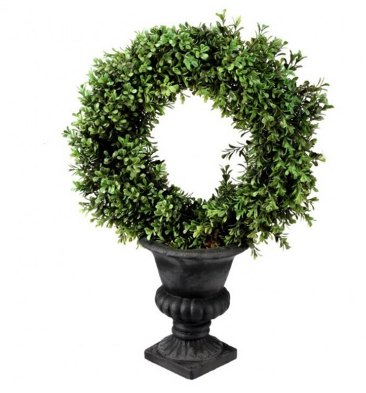 Boxwood Wreath in Urn