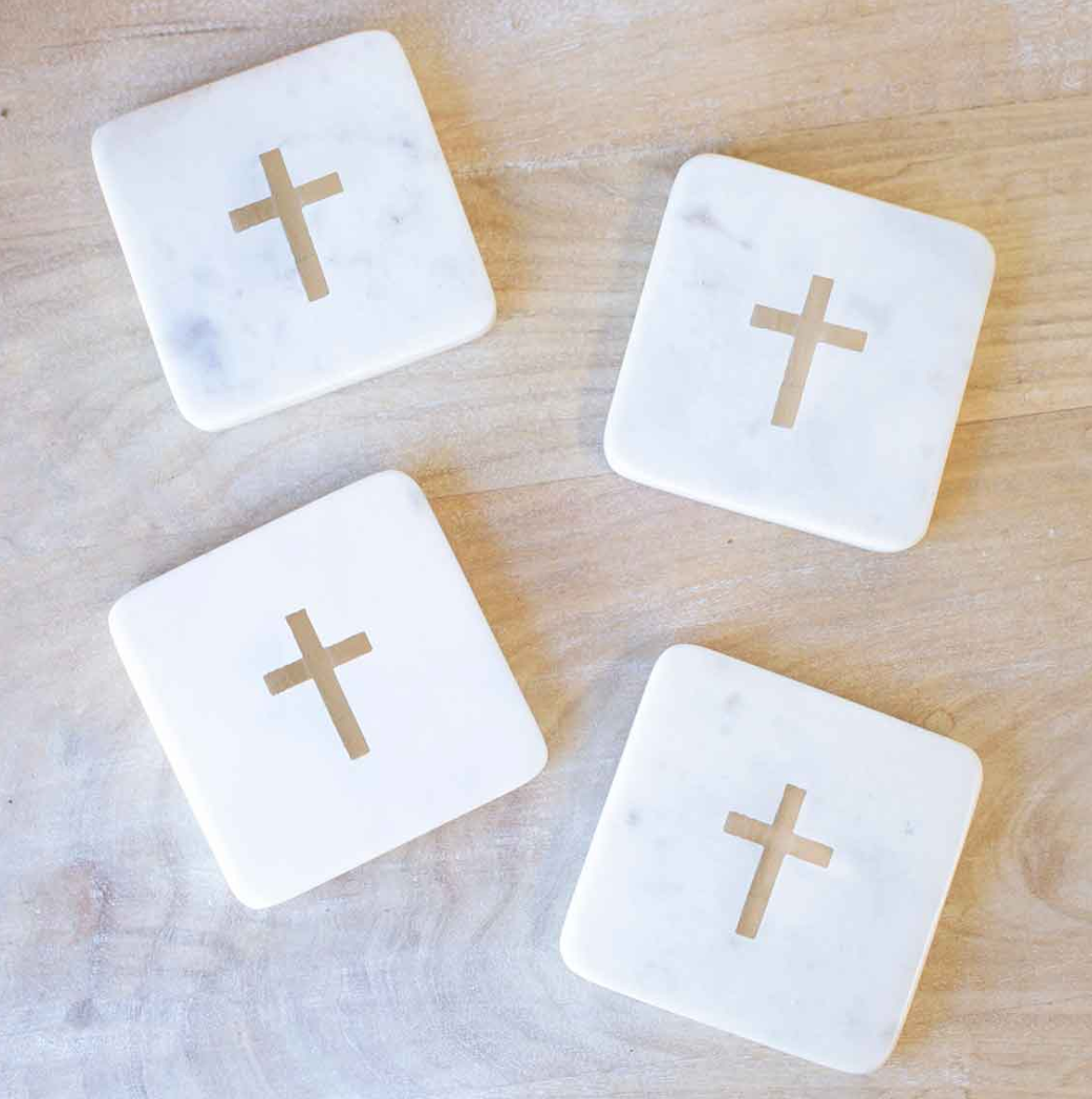 Cross Marble Coasters