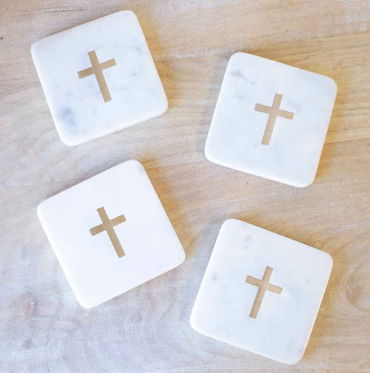 Cross Marble Coasters