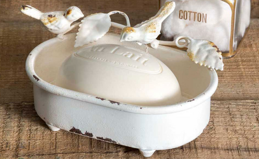 Pair of Birds White Soap Dish