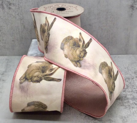 Dupion rabbit blush taffeta back, blush brown  4” x 10yds