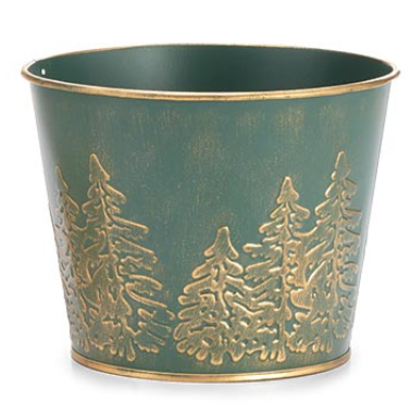 4" EMBOSSED TREES POT COVER