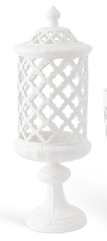 White Ceramic Filigrees Cylinder
