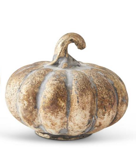Small Matte Antiqued Gold Mercury Glass Pumpkin