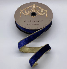 Navy Blue Velvet Ribbon 1"