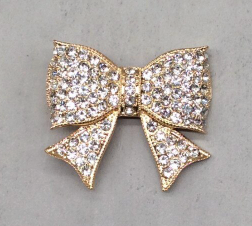 Ribbon Clip - Crystal and Gold