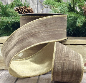 Taupe Velvet Ribbon 4"