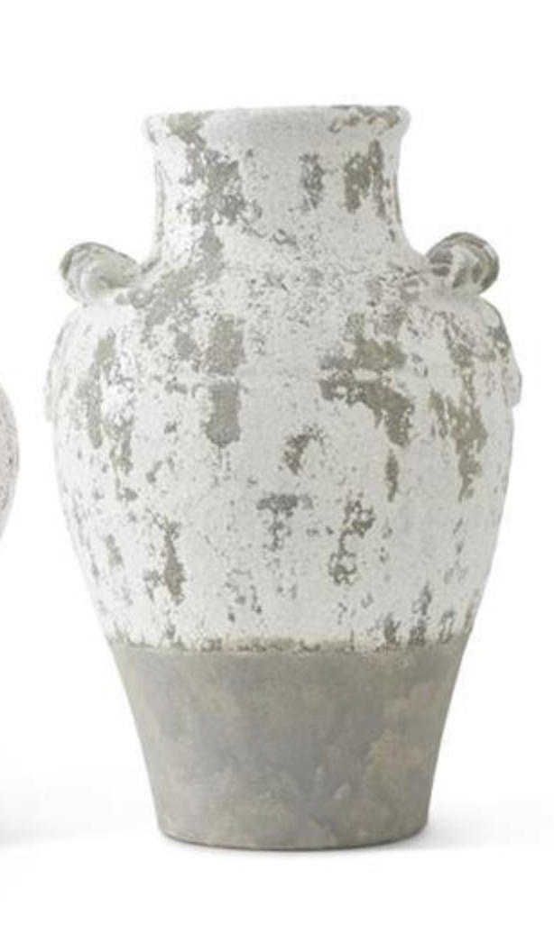 White Glazed Terracotta Vases