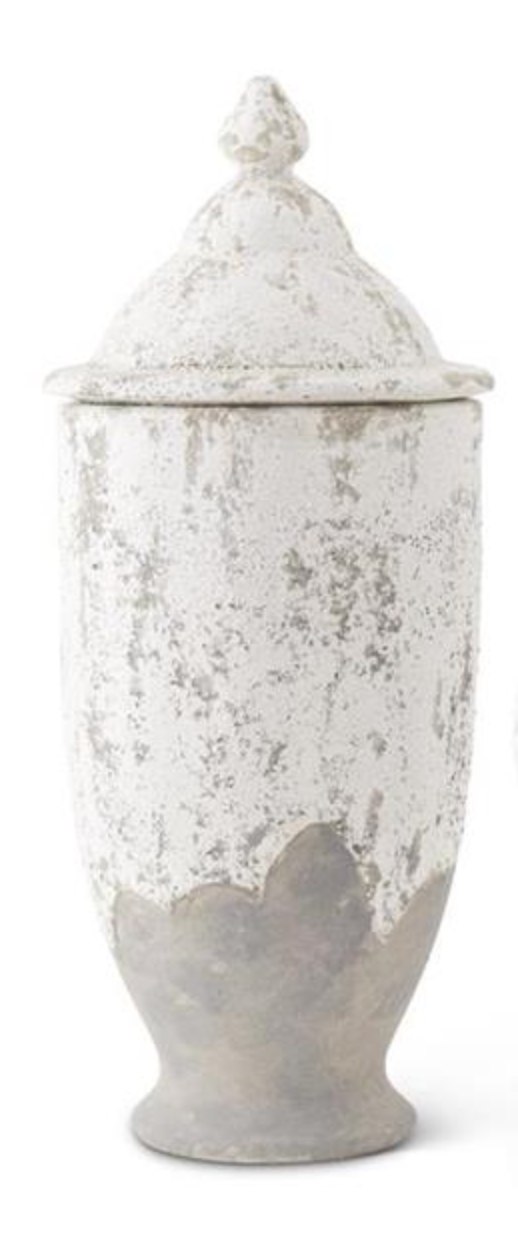 White Glazed Terracotta Vases