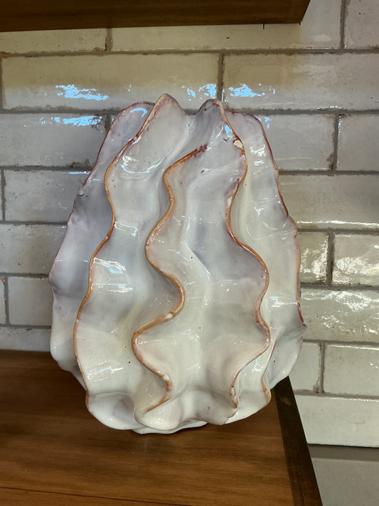CERAMIC RUFFLE VASE - SMALL