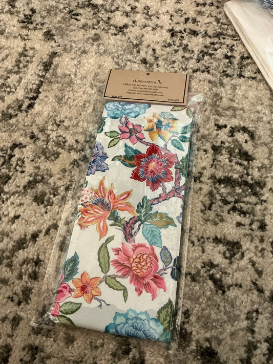 4” x 56“ poplin mix colorful floral sash, pink blue yellow