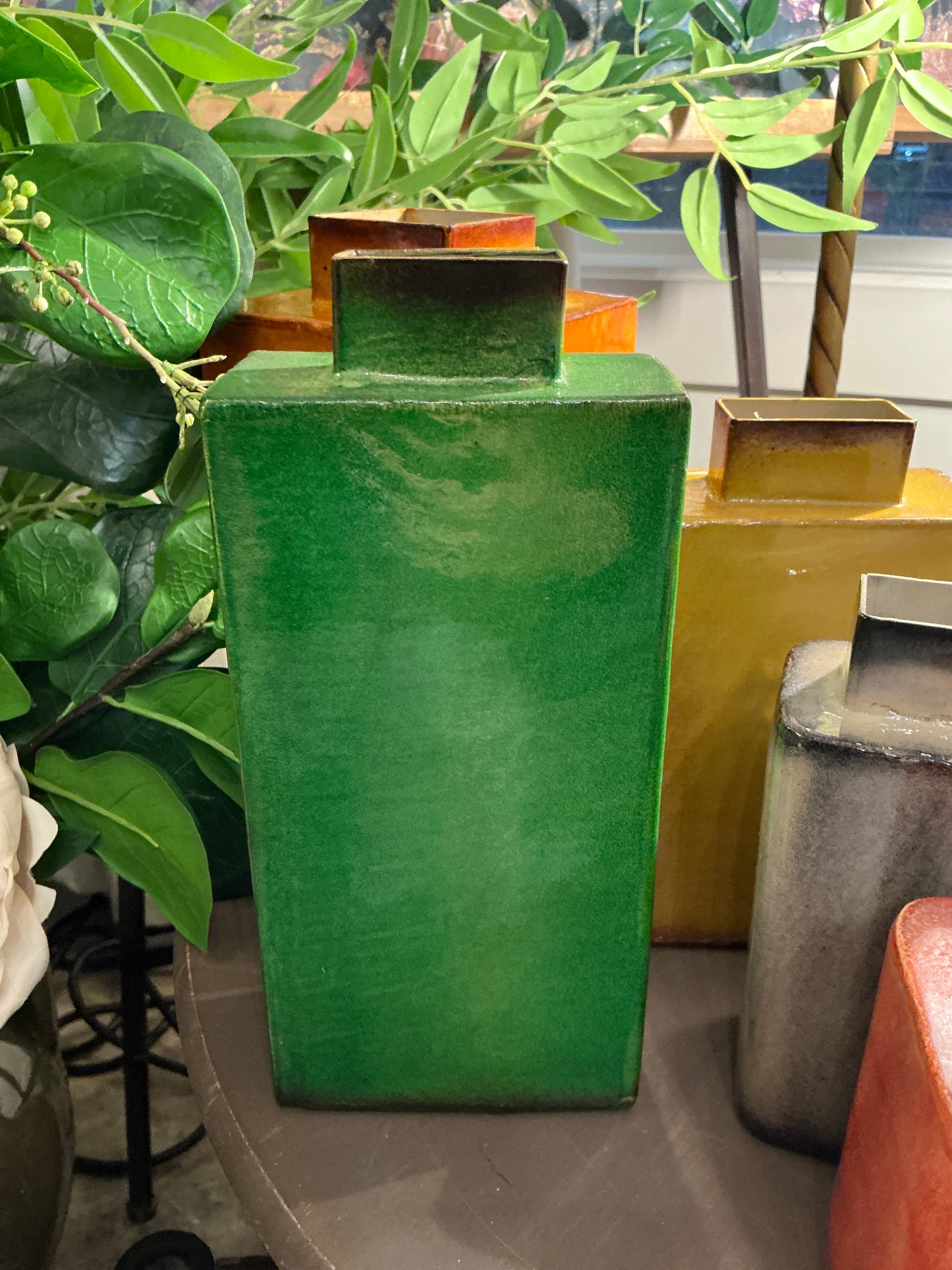 PAINTED METAL VASES - M
