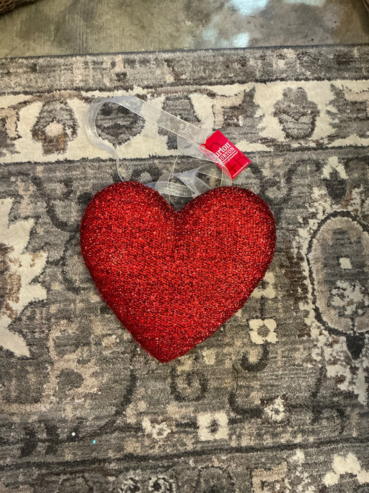 Small Hanging Red Heart Clear Loop