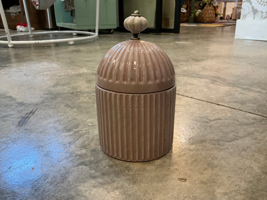 Canister w/Lid 4.75"D x 8"H Iron/Ceramic