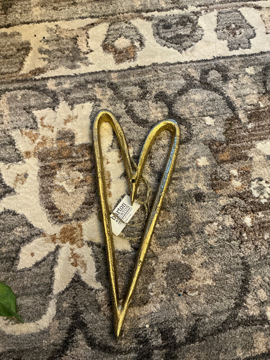 Ornament Aluminum Gold Heart Shape - LG