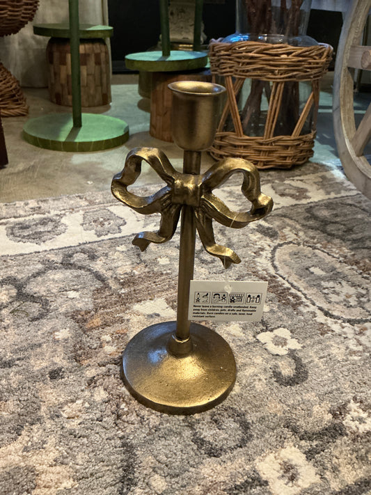 Bow Taper Candle Holder 8"H - Small