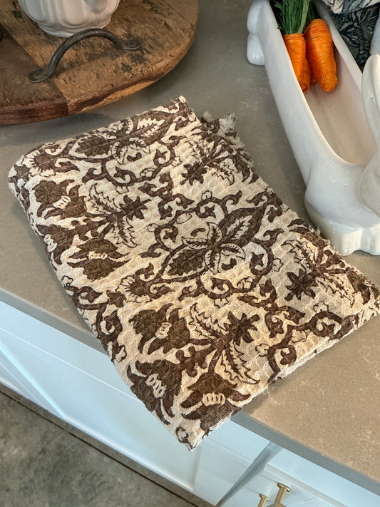 Millet Botanical Print Cotton Dish Towel