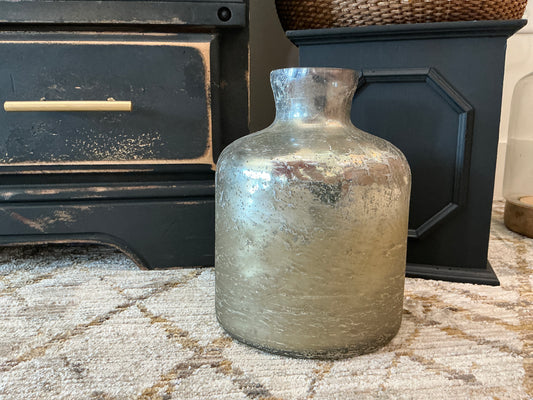 Foil Glass Vase Platinum - Small