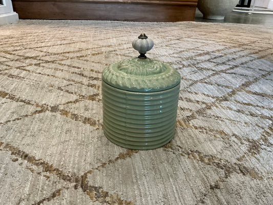 Canister w/Lid 5"D x 6.75"H Iron/Ceramic