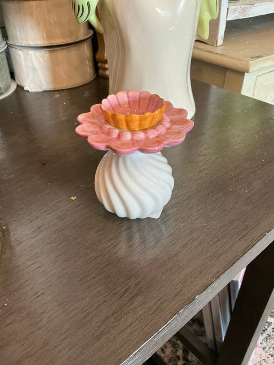 8" Ruffled Whimsy Bud Vase White