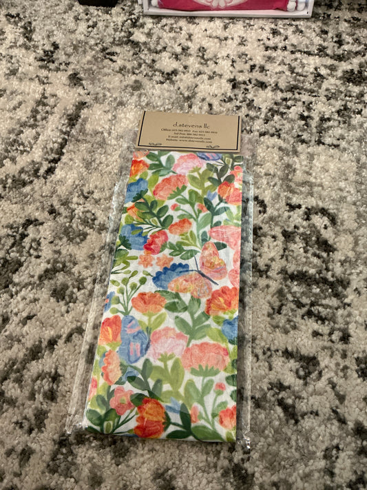 4“ x 56” poplin mix spring floral sash, green pink orange blue