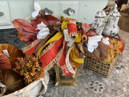 Golden Lantern with Magnolia Topper