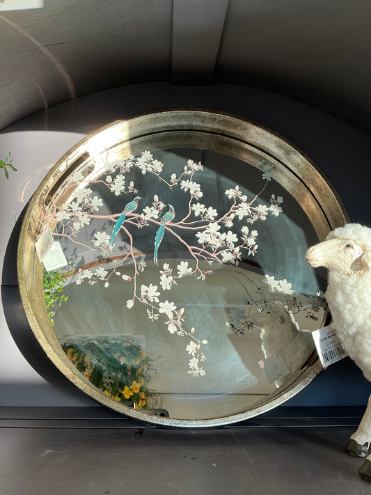 Bird Mirror Tray 14"D x 1.5"H Small