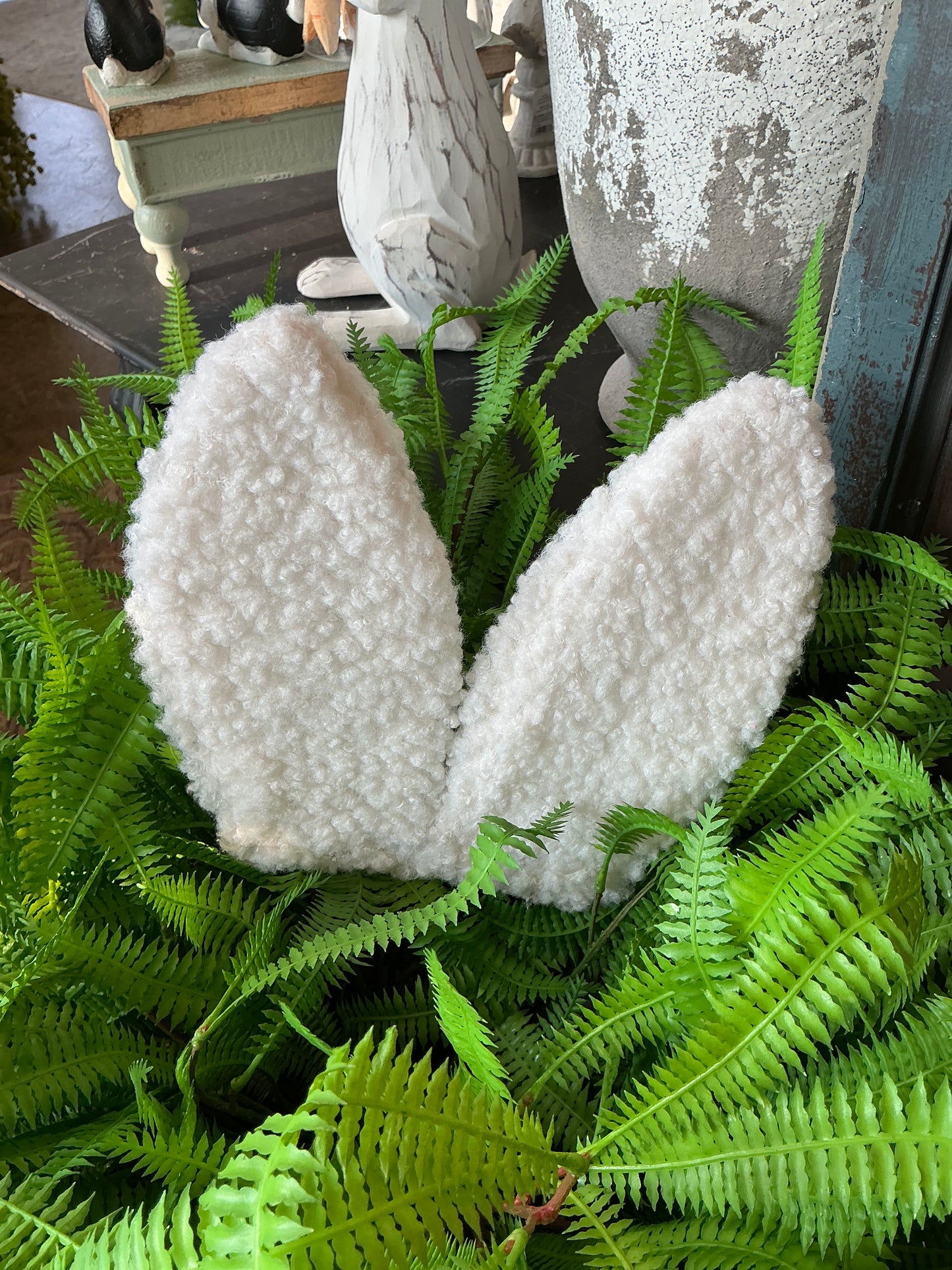 15" Sherpa Bunny Ears Stake