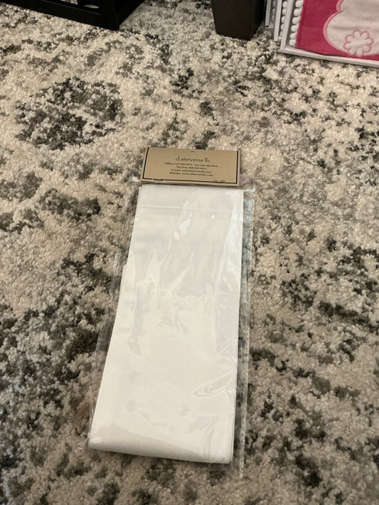 4” x 56“ satin sash, winter white
