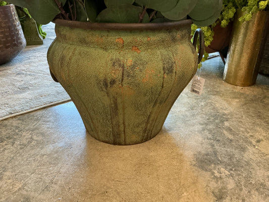 13.5" Patina Decorative Pots Small