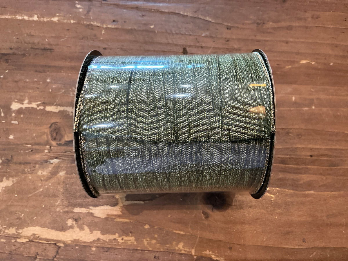 4"x 10 yrds Olive Crinkle Ribbon