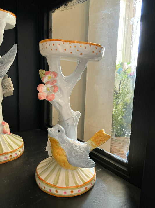 Bird on Candle Holders Small