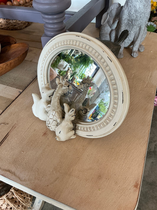 8.75" Critter Friends with Glasses Mirrored Decor