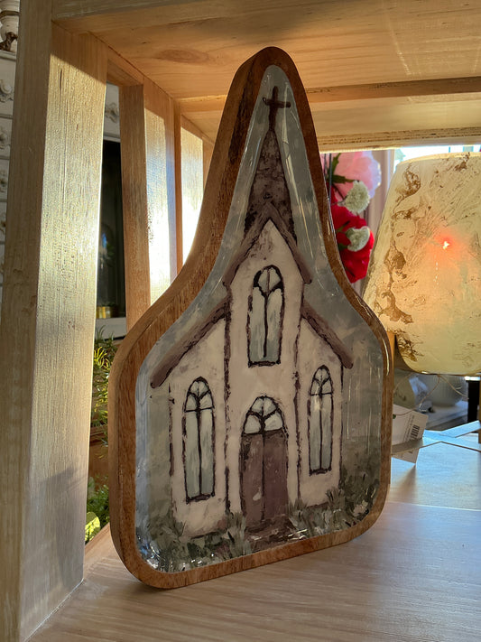 Tray Church Mango Woode Enamel Finish