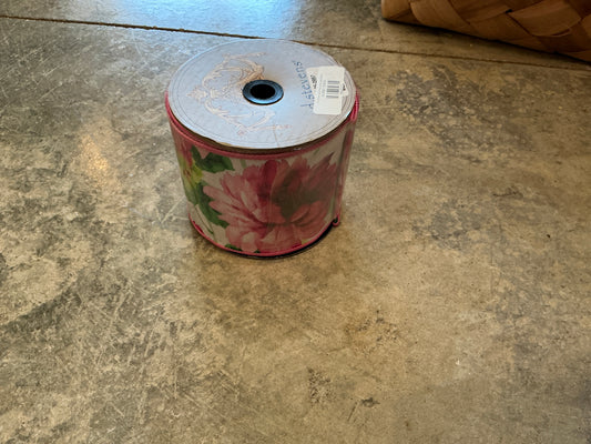 4“ x 10yds dupion tree peony, pink fuschia