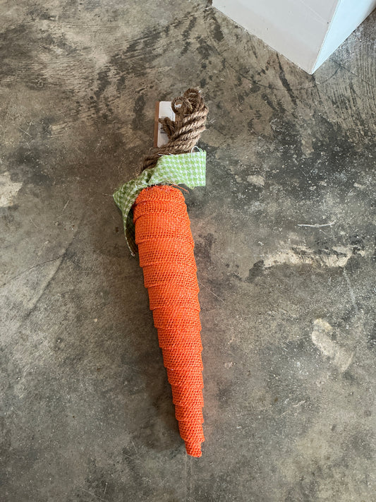 Carrot Hanging Jute Green Bow - SM