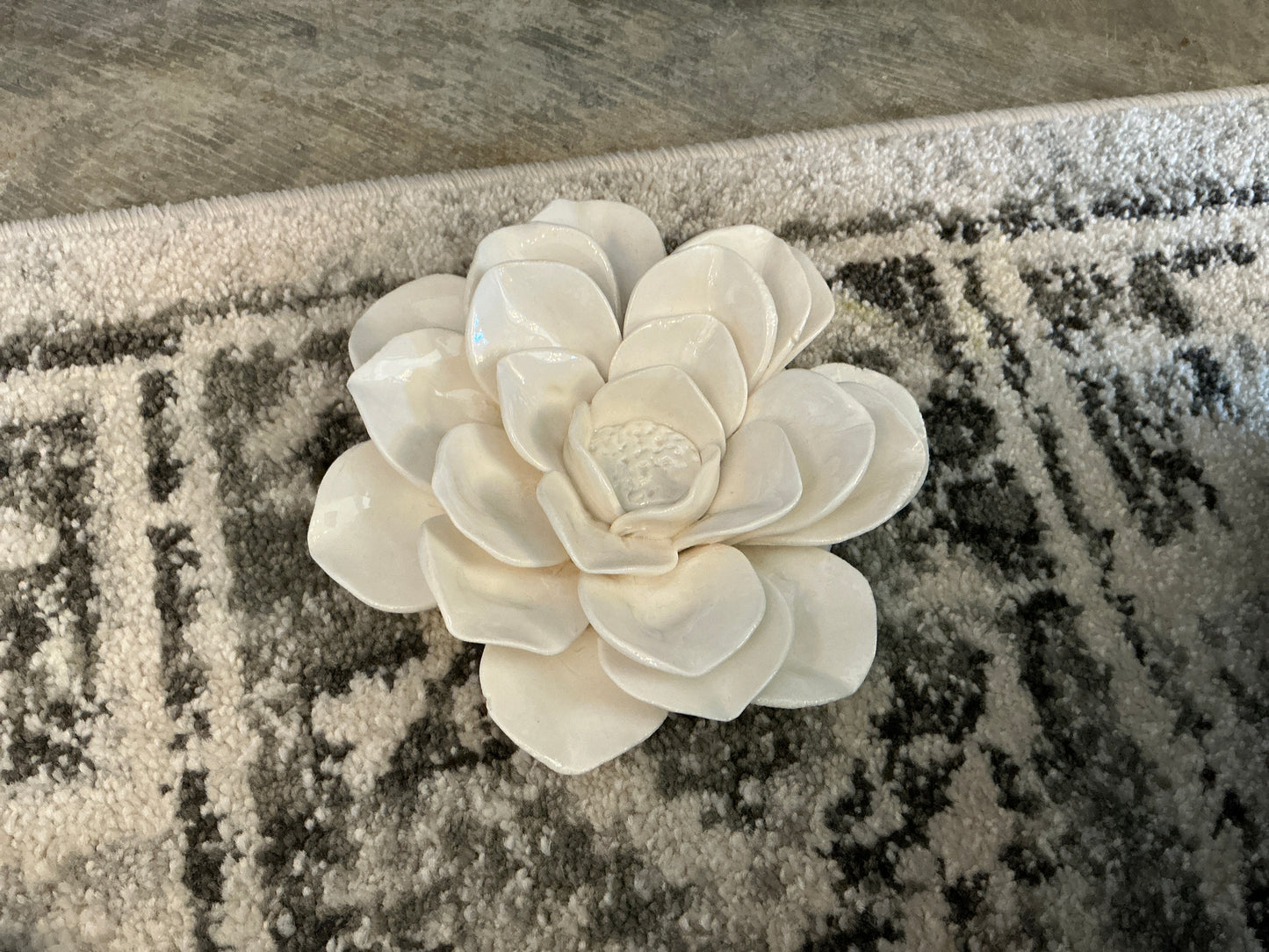 2 Handcrafted Glossy White Wall Hanging Ceram