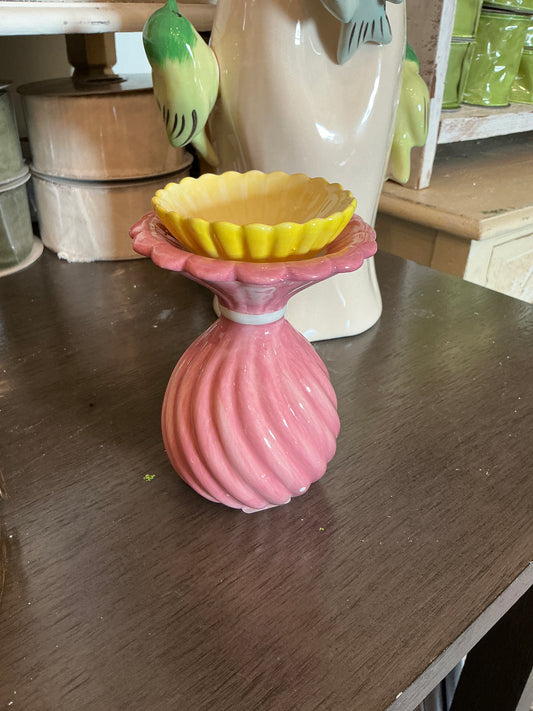 8" Ruffled Whimsy Bud Vase Pink
