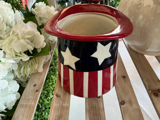 WRDB 7" CERAMIC AMERICAN SPIRIT HAT PLANTER