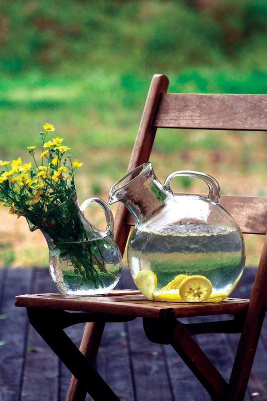 Tilted Glass Pitcher