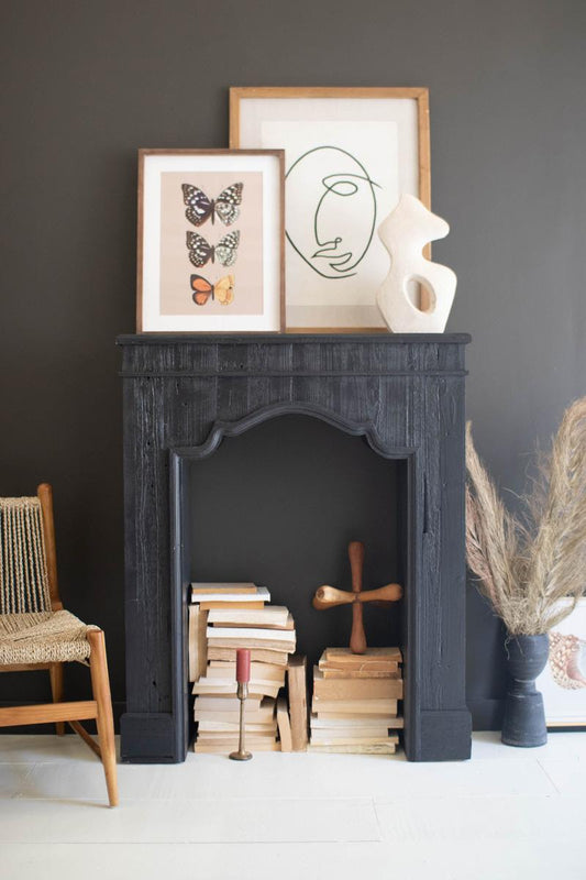 Black Wooden Mantle